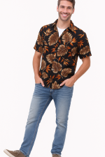 Men’s Tropical Shirt , Short Sleeves, Relaxed Fit good fabric.